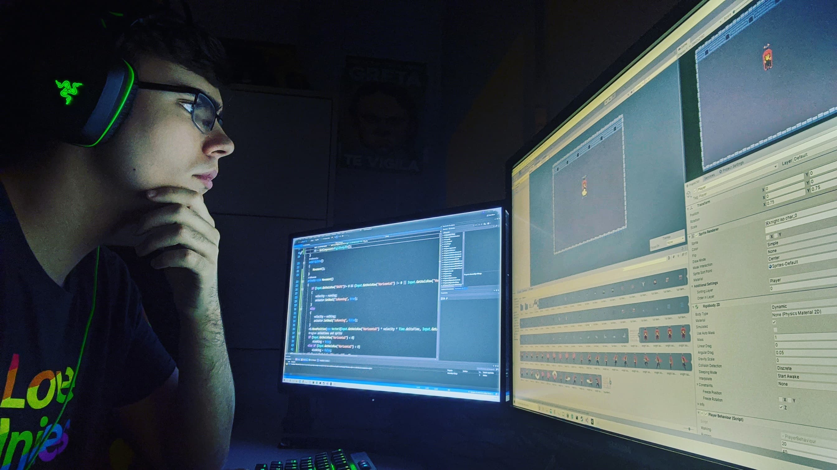 Joel in front of the computer